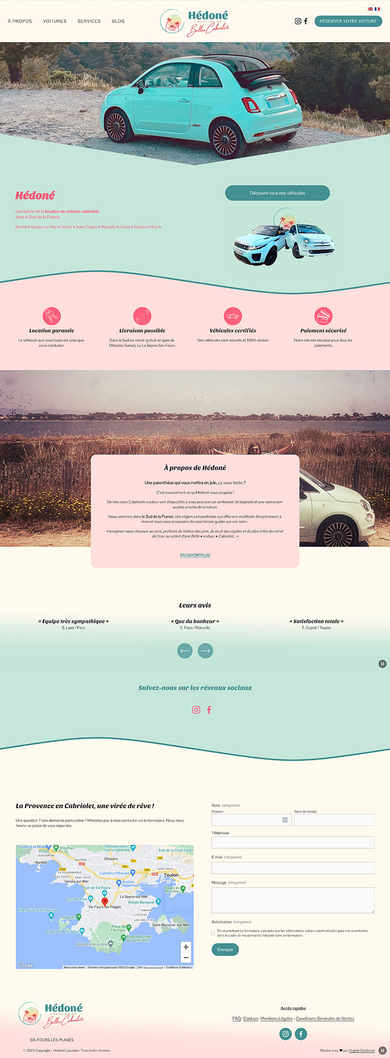 Page d'accueil Hédoné Location